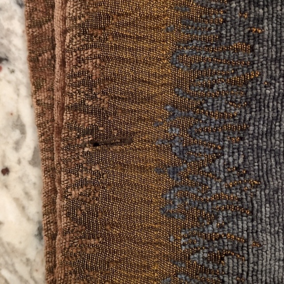 B. Smith Neutral Earth Tones Brown Beige Dusty Blue Texture Woven Shower Curtain - Picture 5 of 10